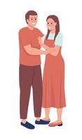 Smiling partners semi flat color vector characters