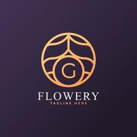 Flower Initial Letter G Logo Design Template Element. Eps10 Vector