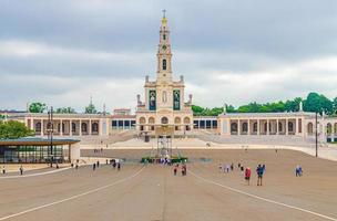 Sanctuary of Our Lady of Fatima with Basilica of Our Lady of the Rosary catholic church with colonnade in Fatima photo