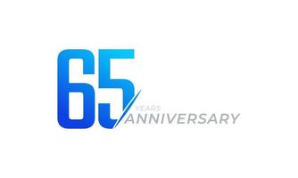 Vector de celebración de aniversario de 65 años. saludo de feliz aniversario celebra ilustración de diseño de plantilla