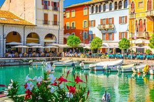 Desenzano del Garda, Italy, September 11, 2019 Old harbour Porto Vecchio in Desenzano del Garda photo