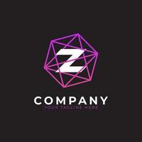 Abstract Initial Letter Z Inside Linked Polygon Connect Network Logo. Usable for Business and Technology Logos. Flat Vector Logo Design Ideas Template Element. Eps10 Vector