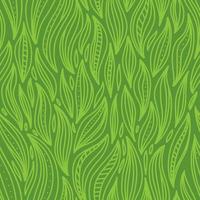 Abstract geometric pattern of leaves. Seamless vector background. Monochrome green texture. Linear doodle hand drawn design for textile.