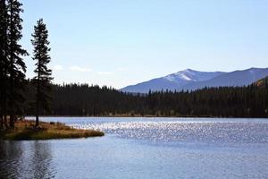 Twin Lakes in scenic Alberta photo