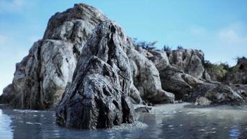 Aerial view of the dramatic coastline at the cliffs video