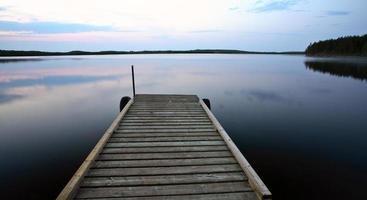 Boat dock at Smallfish Lake in scenic Saskatchewan