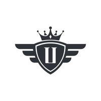 inspiración para el diseño del logotipo del emblema de la victoria del deporte real de la letra u vector