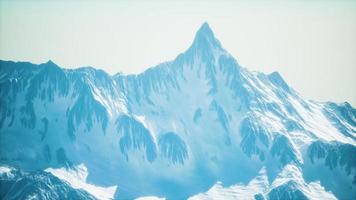 panoramic mountain view of snow capped peaks and glaciers video