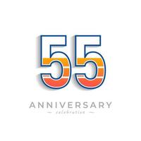 55 Year Anniversary Celebration with Charging Icon Battery for Celebration Event, Wedding, Greeting card, and Invitation Isolated on White Background vector