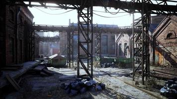 edifícios industriais abandonados com tábuas