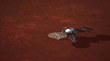 insight mars explorando a superfície do planeta vermelho. elementos fornecidos pela nasa. video