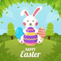 Happy Easter Background with Bunny