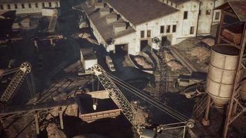 Aerial view of a power plant or mining station video