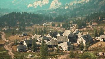 View on old Italian village in the Apennines mountains video