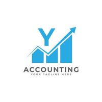 Initial Letter Y Chart Bar Finance Logo Design Inspiration vector