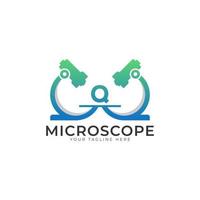 Laboratory Logo. Initial Letter Q Microscope Logo Design Template Element. vector