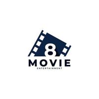 Film Logo. Number 8 Movie Logo Design Template Element. Eps10 Vector