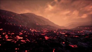 Scenic view of a part of a lava flow in the dark video