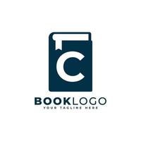 diseño del logotipo del libro c inicial de la letra. utilizable para logotipos de educación, negocios y construcción. elemento de plantilla de ideas de diseño de logotipo de vector plano