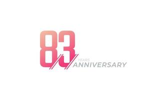 83 Year Anniversary Celebration Vector. Happy Anniversary Greeting Celebrates Template Design Illustration vector