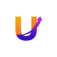 Initial Letter U Arrow Up Logo Symbol. Good for Company, Travel, Start up, Logistic and Graph Logos vector