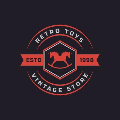 Vintage Retro Badge for Toys and Souvenir Logo Design Template Element