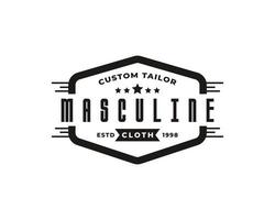 Classic Vintage Retro Label Badge for Clothing Apparel Gentleman and Masculine Logo Emblem Design Template Element vector