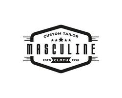 Classic Vintage Retro Label Badge for Clothing Apparel Gentleman and Masculine Logo Emblem Design Template Element vector