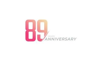 89 Year Anniversary Celebration Vector. Happy Anniversary Greeting Celebrates Template Design Illustration vector