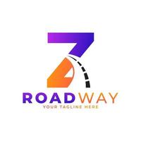 Initial Z Road Way Logo Design Icon Vector Graphic. Concept of Destination, Address, Position and Travel