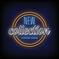 New Collection Coming Soon Neon Signs Style Text Vector