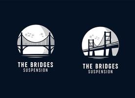 Modern bridge construction logo Design Vector Illustration