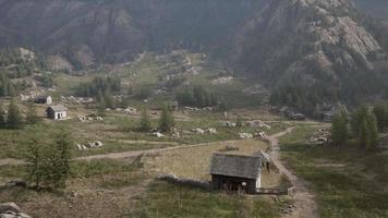 View on old Italian village in the Apennines mountains video