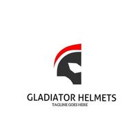 Logotype gladiator helmets shapes letters G vector