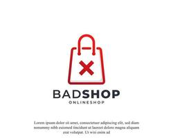 Bad Shop icon. Wrong Shop Logo Icon Design Template Element vector