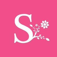 Letter S Linked Fancy Logogram Flower. Usable for Business and Nature Logos. vector