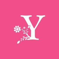 Letter Y Linked Fancy Logogram Flower. Usable for Business and Nature Logos. vector