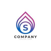 Initial Letter S with Oil and Gas Logo Design Inspiration vector