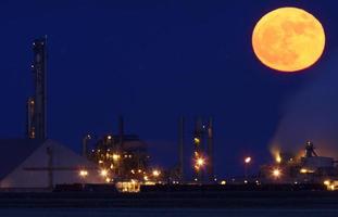 Full moon behind Saskferco potash plant photo