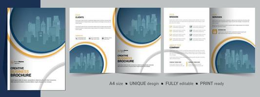 Bifold Brochure Design Template for Your Company, Corporate, Business, Advertising, Marketing, Agency, and Internet Business. vector