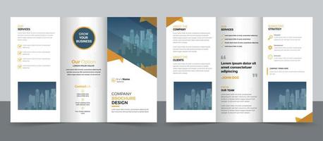 Trifold Brochure Design Template for Your Company, Corporate, Business, Advertising, Marketing, Agency, and Internet Business. vector