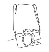 continuous line drawing hanging camera vector