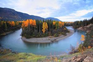 Autumn colors along Northern British Columbia river photo