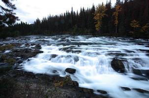 Top View of Kinuseo Falls in Alberta photo