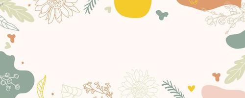 Flower background with leaf,sunflower,shape vector