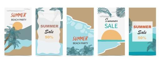 summer sale background for social media story with beach