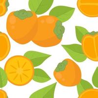 Persimmon seamless pattern vector illustration