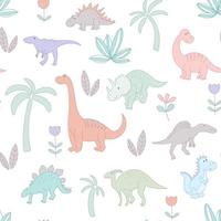 Dinosaurs seamless baby pattern vector