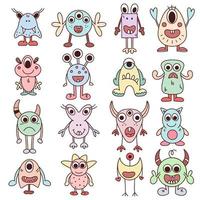 Set funny baby monsters vector