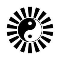 Yin yang with sun ray. Yin and yang icon in trendy flat style isolated on background. Yin and yang icon page symbol for your web site design Yin and yang icon logo, vector